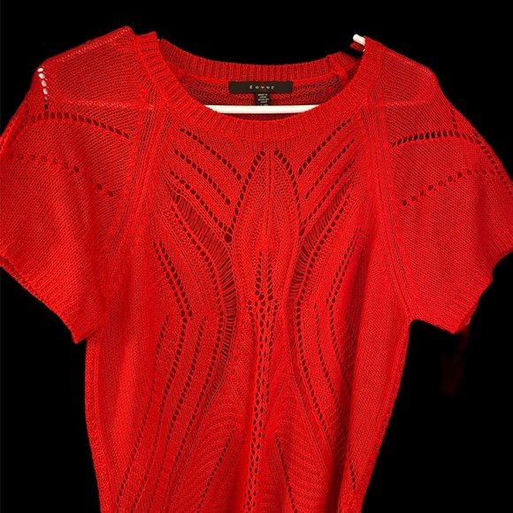 Vintage Womens Fever Brand Knitted Short Sleeve Round Neck Blouse Top Large - Picture 2 of 6